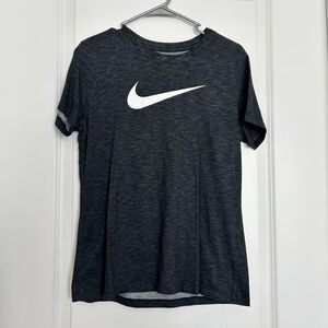 Nike (M) Black Cotton/Polyester Lightweight T-shirt Swoosh Logo